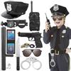 Hifot 9 pezzi costume della polizia per bambini, accessori con cappello, manette, badge, occhiali, walkie talkie, giocattoli per carnevale e Halloween, ragazzi e ragazze