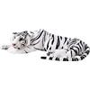 TE-Trend Peluche a forma di tigre bianca, XXL, giocattolo di peluche sdraiato, gatto grosso, gatto predatore, 70 cm, multicolore