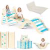 CUPCHID 7 in 1 Arrampicata per Bambini,Triangolo di Arrampicata Pieghevole con Scivolo ad Arco, Palestre Montessoriano e Arrampicata Indoor per Bambini,Carico Massimo 65 kg