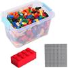 Katara 1827 - Set 520 Mattoncini 4x2 Base Scatola Compatibile Lego, Sluban, Papimax, Q-Bricks - Multicolore - da 3 a 99 anni