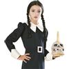 Rubie's Peluca Wednesday Mercoledì Addams - Parrucca con trecce e frangetta, ufficiale Wednesdayper Halloween, Carnevale, Cosplay