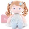 LeyaDoll Bambola morbida(16''), la mia prima bambola di pezza per il regalo di compleanno di una bambina di 1 anno, regalo di battesimo e Natale per bambina e neonati-Melia-Girl-Blue