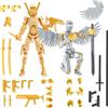 PEKOIU T13 Action Figure Set (Assembly completato), Hiros 13 Toy Robot Multi-giunto stampato in 3D, Titan 13 Figura d'azione, decorazioni desktop per gli amanti del gioco giocattoli (Oro/Argento)