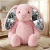 Kinetora Coniglio personalizzato in peluche con foto 30/40cm 5 colori regalo (Rosa)