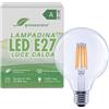 greenandco Lampadina a filamento LED | trasparente | E27 G95 | 7,2 W 1521 lm | sostituisce 100 W | 3000 K bianco caldo | 320° | 230 V | senza sfarfallio | Classe energetica A | non dimmerabile