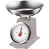 Bakaji Bilancia Meccanica Analogica da Cucina Atlas in Metallo con Ciotola Cromata Design Vintage Capacità Massima 5Kg Accessori Per Cucinare (Grigio)