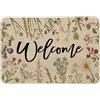 Artoid Mode Welcome Zerbino di Primavera, Motivo Erba Antica, Fiori Selvatici, Decorazione per la Casa, Cucina, Tappeto da Pavimento, per Interno ed Esterno, 60 x 90 cm