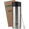 Campo Libre.® ANTO Tazza Termica - Termos Caffè Premium con Coperchio One-Touch, Thermos Caffe in Acciaio Inox a Doppia Parete, Mantiene le Bevande Calde per 6 h. Ideale per l'Auto. Inox, 350ml