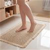 Generisch Set di 2 tappeti da bagno antiscivolo, lavabili, morbidi, stile boho, per bagno, cucina e lavanderia, colore: crema