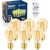Aigostar Mesh - Lampadine Intelligente Bluetooth Mesh A60, Vintage Edison Lampadina Smart LED 6W Equivalenti a 60W, 2700K-6500K Dimmerabile, Compatibile Con Alexa/Google Home, 6 Pezzi(Con Telecomando)