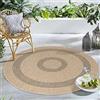 Carpetsale24 Tappeto da Esterno Impermeabile 120 cm Rotondo Nero - Tappeto Resistente alle Intemperie e Lavabile in Lavatrice - Tappeto per Terrazza, Balcone, Campeggio, Giardino
