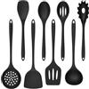 EASYKEENECOM Set di Utensili da Cucina in Silicone, 8 Pezzi Cucchiaio da Cucina per Mescolare, Cucchiai di Silicone Antiaderente, Mestolo Cucina Grande per Cucinare, Cuocere, Mescolare e Servire
