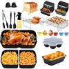 JaMalign Accessori Friggitrice ad Aria per Ninja Foodi FlexDrawer AF500EU 10,4L | Air Fryer tappetino in silicone, 1 x 10,4L e 2 x 5,2L stampo in silicone per friggitrice ad aria
