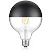 ledscom.de Lampadina LED E27, G125, bianco caldo (2700 K), 6,7 W, 660lm, specchio frontale (nero)