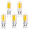 TobeBright 2W Lampadina G9 LED Bianco Caldo 3000K COB LED 250LM Equivalente Lampadine Alogene 25W G9 Capsula Tipo JC, Non Dimmerabile, 5-Pack