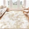 SHACOS Tappeto Salotto 160x230 cm, Pelo Corto Astratto Tappeto Morbido Camera da Letto Antiscivolo e Lavabile Tappeti Moderni Soggiorno Tappeti di Zona per Salotto Cameretta Bambino, Beige