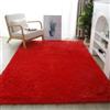 Hearda Tappeto Morbido Camera da Letto Pelo Lungo, Tappeto Shaggy per Salotto Tappetino Soffice Peloso Pelo Lungo Moderno con Fondo Antiscivolo per Soggiorno Cameretta (Rosso A,140x200cm)