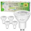 GY Lampadina LED GU10, 2,9 W, classe A, ultra efficiente, 3000 K, luce bianca calda, 520 lm, equivalente a risparmio energetico 50 W, angolo di luce 100°, non dimmerabile, confezione da 5