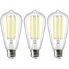 ZIKEY Lampadina Led E27 a Filamento, 10W (Equivalente a 100W), ST64 Edison Vintage Lampadine, Bianco Freddo 6500K, 1000lm, Non Dimmerabile, Confezione da 3
