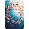 OnlyWow© Tappeto Doccia Accessori Bagno Bathmat Tappeti Bathroom Mat | 60x90 cm - Rettangolare - Antiscivolo Moderni Memory Foam Lavabile Mare - Pesce - Colorato - Dinamico