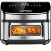 Emphsism Friggitrice ad Aria 12 Litri - Doppia Resistenza Airfryer, 2600W XXL Doppio Cestello Air Fryer, Flessibile 1 o 2 Zone, 13-in-1 con Schermo Touch, Finestra con Luce Interna, Grande per 4-7 Persone