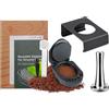 FOXNSK Capsule Ricaricabili Dolce Gusto, Riempibile Caffè Capsula Adattatore Caffè Capsule Convertitore con 41 mm Manomettere e Adattatore Staffa Compatibile per Piccolo XS/Genio S/EDG 305