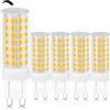 ZYGODLUK Regolabile G9 Lampadine Led 8W Luce Bianca Calda 2700K 80W Alogena 5 Pezzi