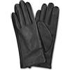 Navaris Guanti Capacitivi Touch-Screen in Pelle da Donna - Imbottitura Cashmere, Nappa per Display Smartphone e Tablet - Nero - S