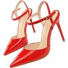 Generic WATTK - Sandali da donna con tacco a spillo, in finta pelle, con cinturino alla caviglia, scarpe da sera per feste, scarpe da sera, sandali aperti