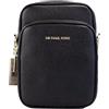 Michael Kors Jet Set Travel Signature - Borsa a tracolla in PVC con logo medio, Nero solido/oro, M, Jet Set Travel - Borsa a tracolla media