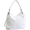 AMBRA Moda Borsa da donna di vera pelle, borsa a spella GL012 (bianco)