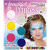 Eulenspiegel - Palette di trucco Beautiful Princess, 6 colori | 2 pennelli, 2 spugne per trucco e istruzioni, colori per trucco per circa 60 maschere, per Carnevale e feste a tema