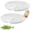 Westmark Piatti per Microonde con 3 Scomparti, 2 Pezzi, Diametro: 25 cm, Plastica, Bianco, 224022E3