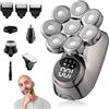 Unipampa Rasoio Testa Calva Uomo, 8D Rasoio Elettrico Barba, 5 in 1 Rasoio Capelli Uomo, Rasoio Elettrico Wet & Dry, 8 testine di rasatura, Tagliacapelli Uomo, Display LED per Capelli Barba Naso