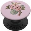Art Pop Mobile Gallery Design vintage rosa con bouquet floreale botanico PopSockets PopGrip Adesivo