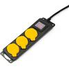 Velamp Stak multipresa 3 prese French Type 2P+T IP44, cavo neoprene 1,5 m H05RR-F 3G1.5, con interruttore, per uso esterno e professionale
