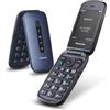 Panasonic KX‑TU550EXC, Cellulare 4G per Anziani, Fotocamera 1,2 MP, telefono per anziani, Display 2,8, caratteri grandi, facile da usare, Standby fino a 290 ore, Blu