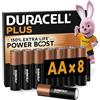DURACELL AA Batterie Alcaline Plus (Confezione da 8) 1.5V, LR06