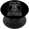 Grandio Design Namaste Yoga Zen Gifts Yoga Buddha Vitruviano Uomo Leonardo Da Vinci Geometria Sacra PopSockets PopGrip Adesivo