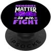 Alzheimer's Awareness Purple Ribbon Appa I ricordi contano quindi combattiamo la consapevolezza dell'Alzheimer PopSockets PopGrip Adesivo