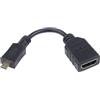 PremiumCord Adattatore HDMI A A Micro HDMI, Femmina A Maschio, UHD 4K 2160P 60Hz, Full HD 1080P, 3D, Colore Nero, Connettori Placcati Oro, 13 Cm