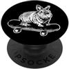 Animal On A Skateboard Graphics Simpatico coniglietto da skateboard a forma di coniglietto PopSockets PopGrip Adesivo