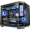 Mars Gaming MC-3TCORELCDM Case Gaming Micro-ATX, Schermo IPS 7,2" Personalizzabile, Triplo Vetro Temperato, Struttura Doppia Camera Laterale, Supporto per Raffreddamento Liquido fino a 360mm, Nero