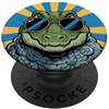 Cute Animal Designs Divertente coccodrillo coccodrillo che indossa occhiali da sole scherzi sugli animali PopSockets PopGrip Adesivo