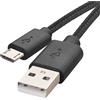 EMOS Micro USB Cavo di ricarica rapida su USB-A 2.0, 480 Mbit/s, cavo di ricarica da tipo A a micro-B, per ricarica rapida e trasferimento dati, 2 m, nero