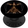 xxVITMONAxx Fusione di Leonardo da Vinci: Gioconda e l'uomo vitruviano PopSockets PopGrip Adesivo