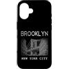 Brooklyn NY Souvenir Shirts Custodia per iPhone 16 Brooklyn NY Vintage Sport Blu Retro Testo