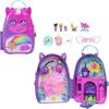 Polly Pocket Playset Zaino Unicorno | 2 micro bambole, ciondoli da borsa, accessori fantasy, da viaggio, gioco portatile, JTV05