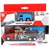 TURBO CHALLENGE - Camion Transport Auto Vintage - Veicolo Trasporto - Rosso - 020310 - Ruota Libre - Scala 1:38 - Plastica E Metallo - Da 3 anni
