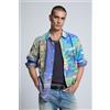 Desigual, Camicia a stampa paisley, Uomo, Verde, L